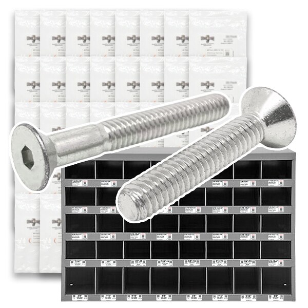 Boltsandnuts.Com Metric Stainless A4-70 Flat Head Socket Cap Screws - 1511 PCS Assortment Kit #515 - main